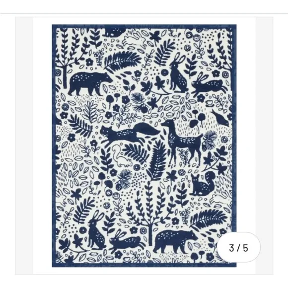 Chappywrap Whimsical Woods Navy Mini Blanket - NWT - Picture 2 of 4